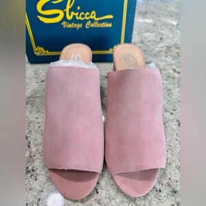 Sbicca Blush Suede Women's Mules NIB